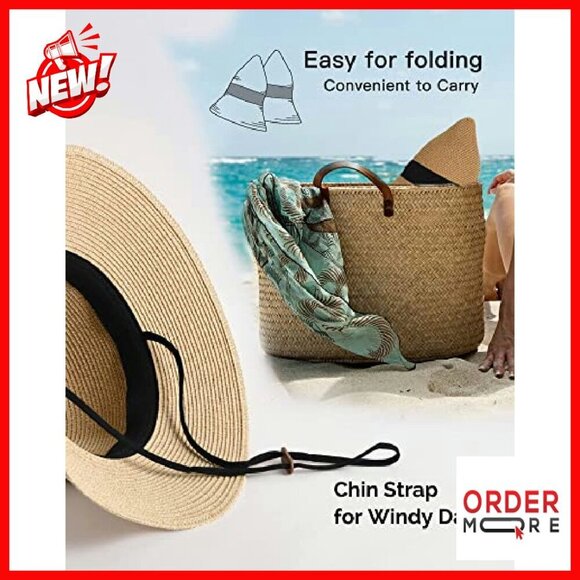 Women\'s Foldable Sun Hat UPF 80+ UV Protection Travel Beach Hat